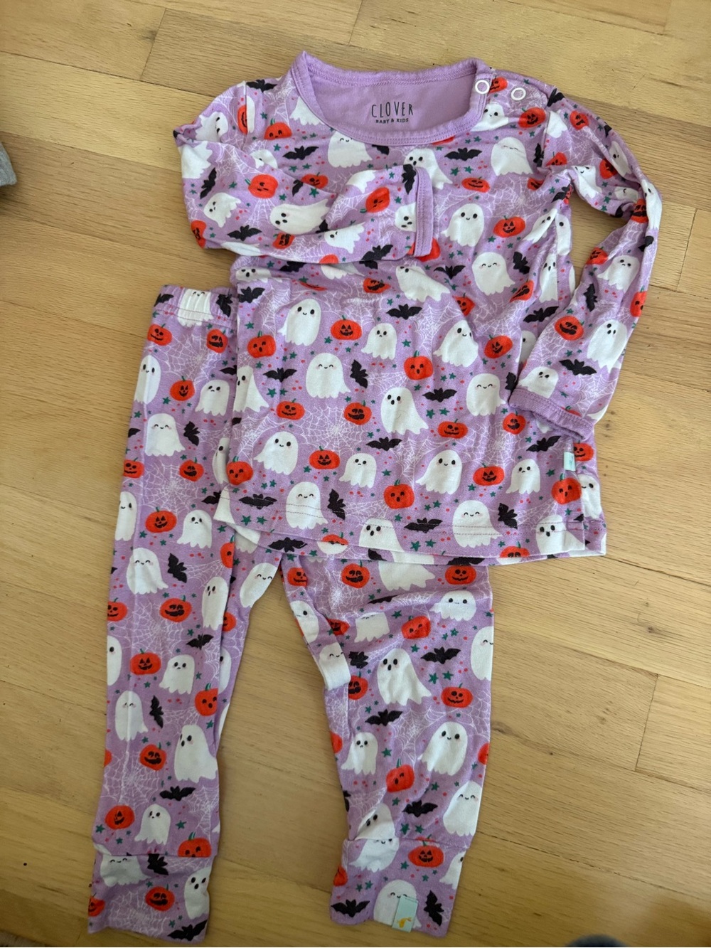 Love Lavender Ghost & Pumpkin Halloween Pajama Set